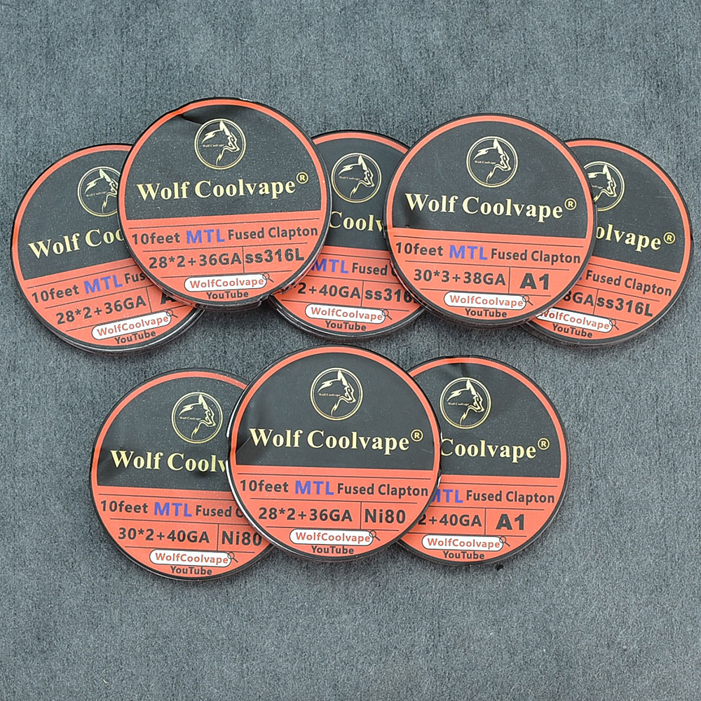 Clapton Wire Pre Built - 10 pés ni80/a1/ss316l mtl fundido clapton