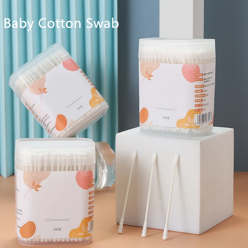 Cotton Wick Organic - Varas de algodão orgânicas para bebês,