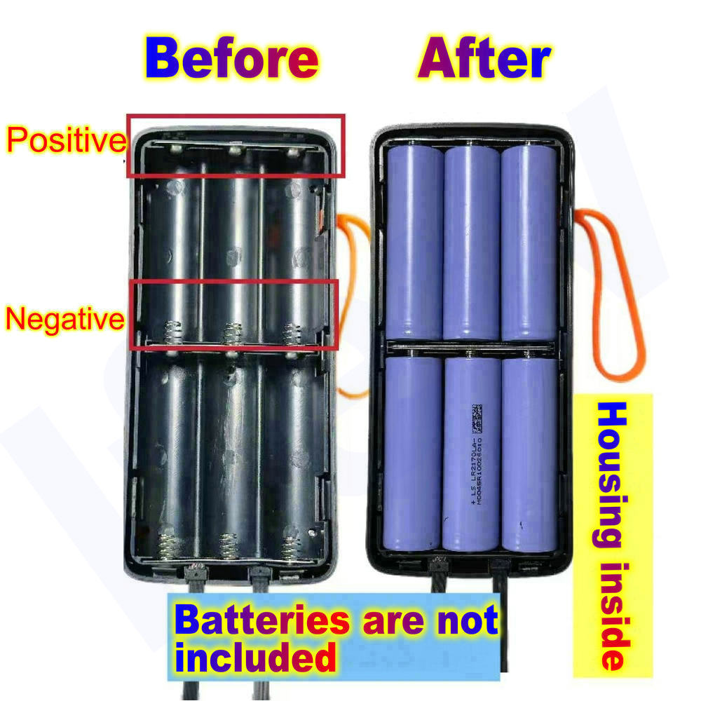 21700 caixa de bateria power b - Battery Case Storage avaliação e preço