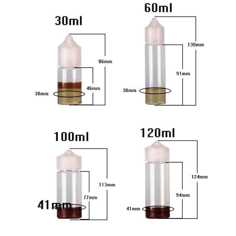 5 pçs 30ml/60ml/100ml/120ml pl - Juice Bottle Dropper avaliação e preço