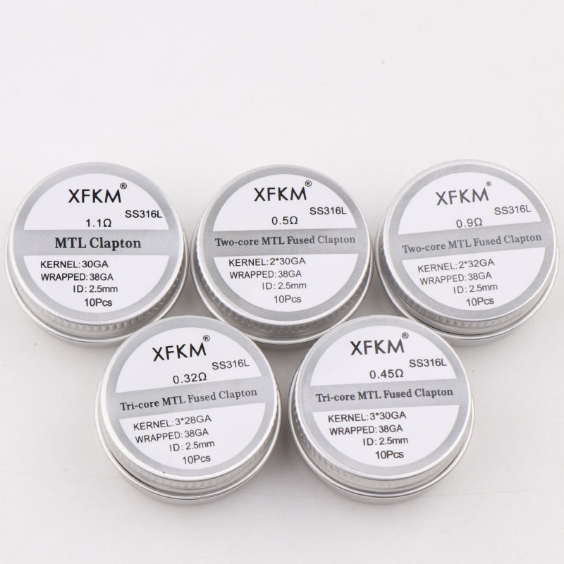 Xfkm-bobinas premade para mod, - Clapton Wire Pre Built avaliação e preço