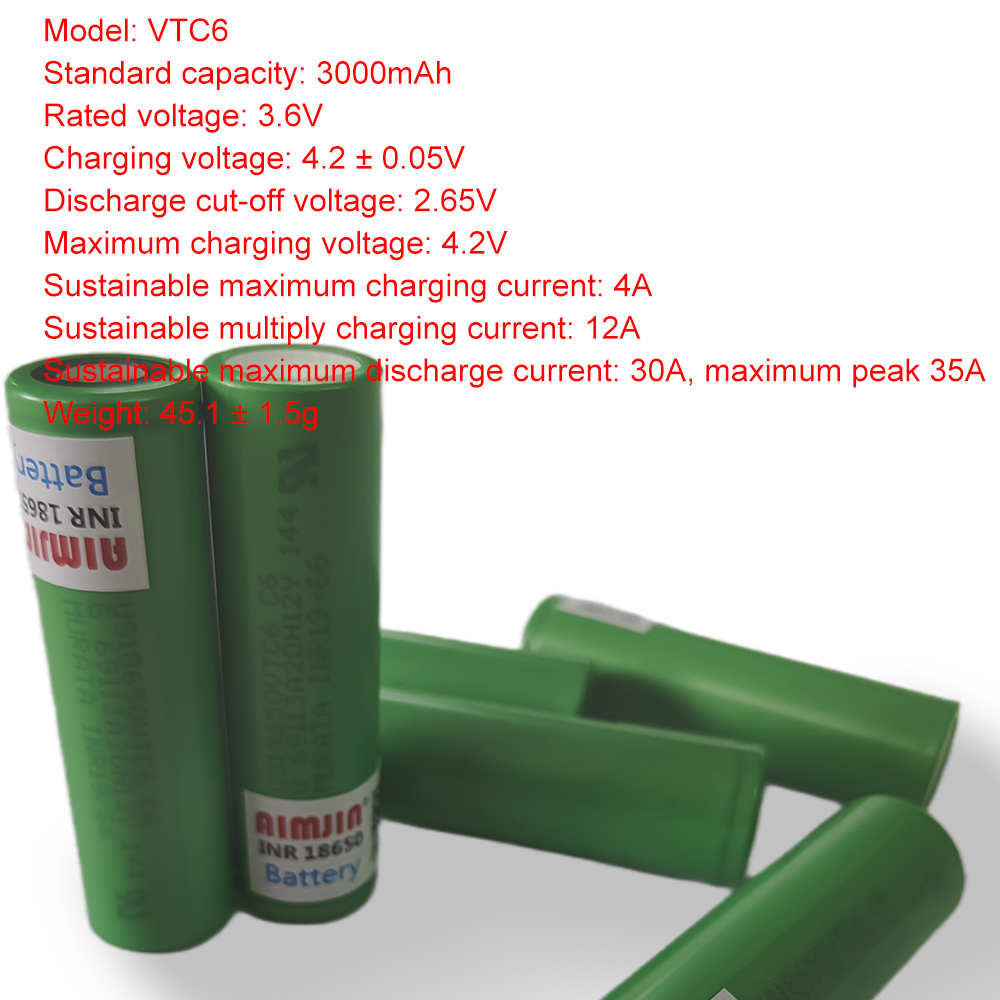 Bateria VTC6 18650 3000mAh 3.7 - Vape Battery 18650 avaliação e preço